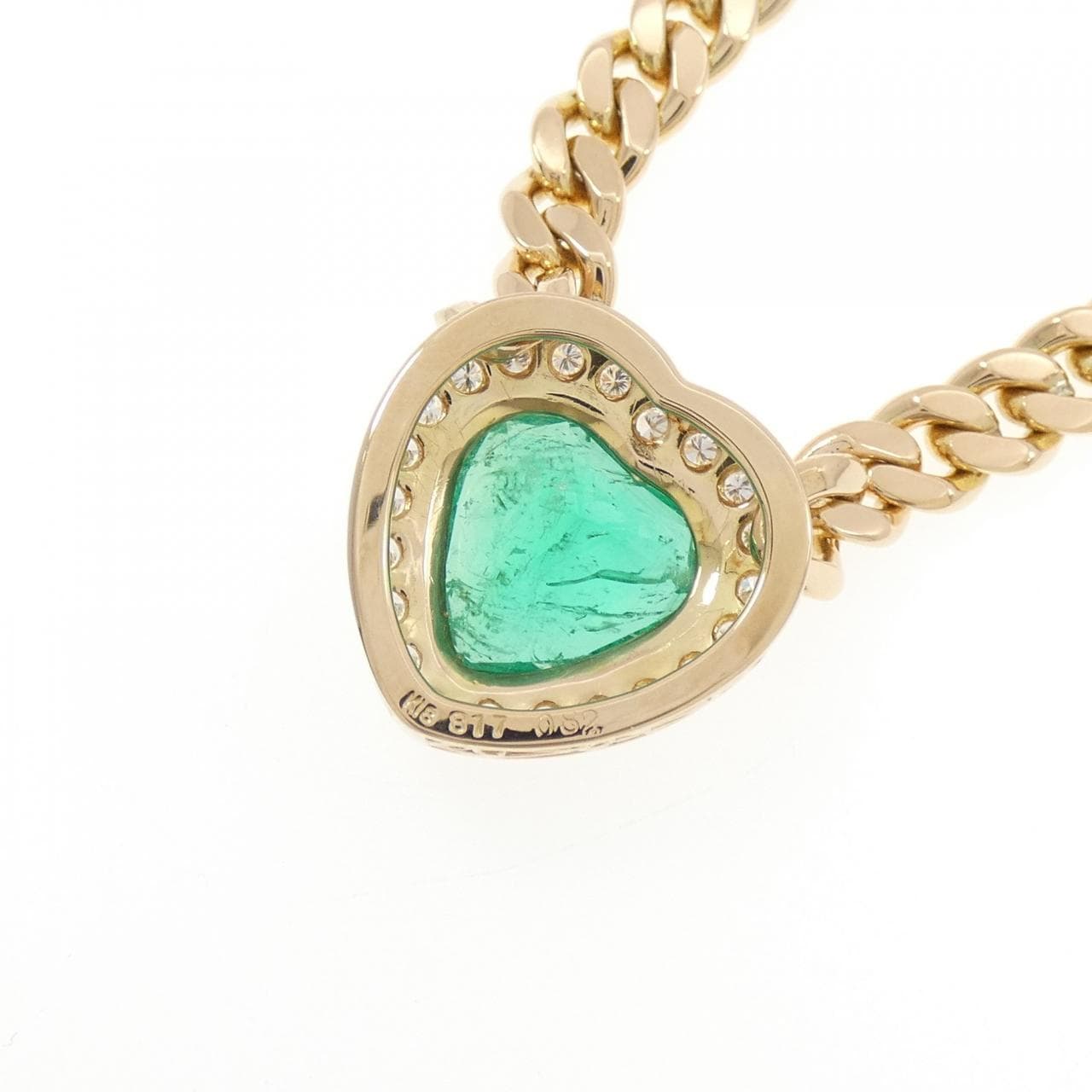 K18YG ハート エメラルド ネックレス 8.17CT