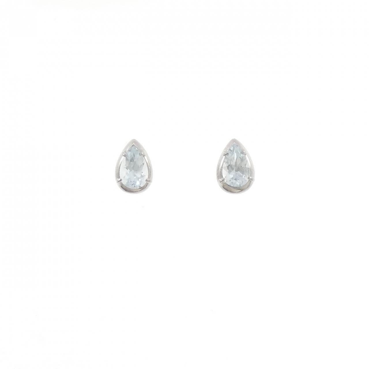 PT900 アクアマリン ピアス