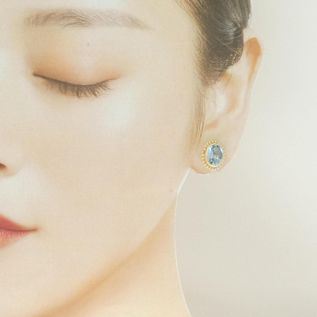 K18YG ブルートパーズ ピアス