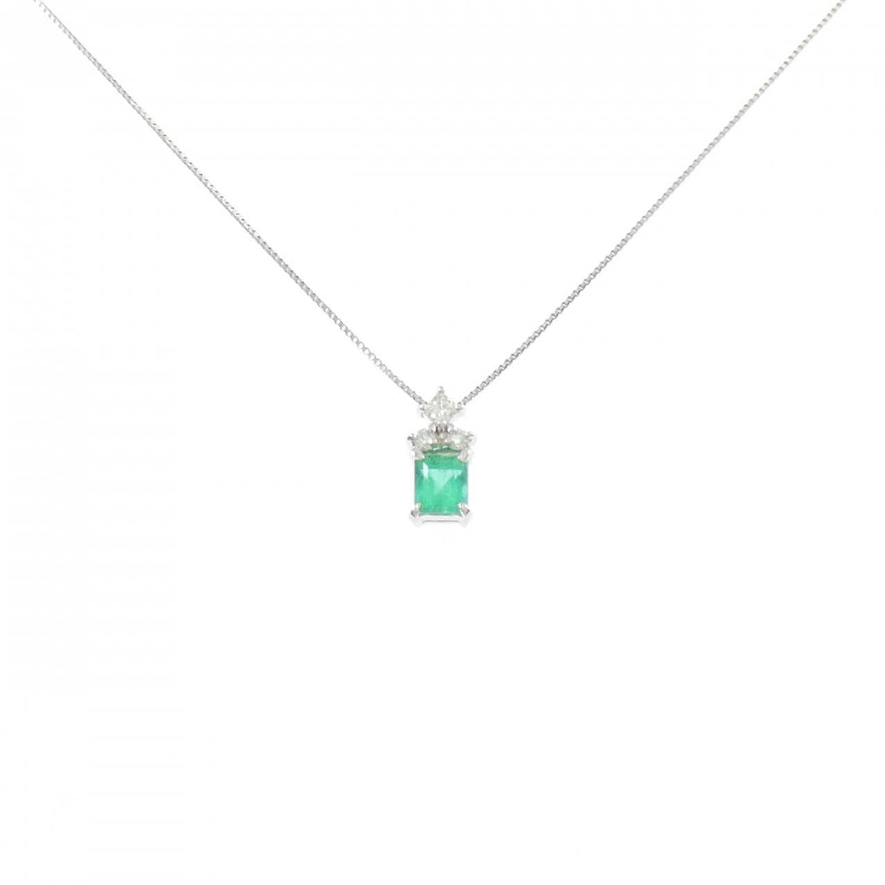 PT900/PT850 エメラルド ネックレス 0.35CT