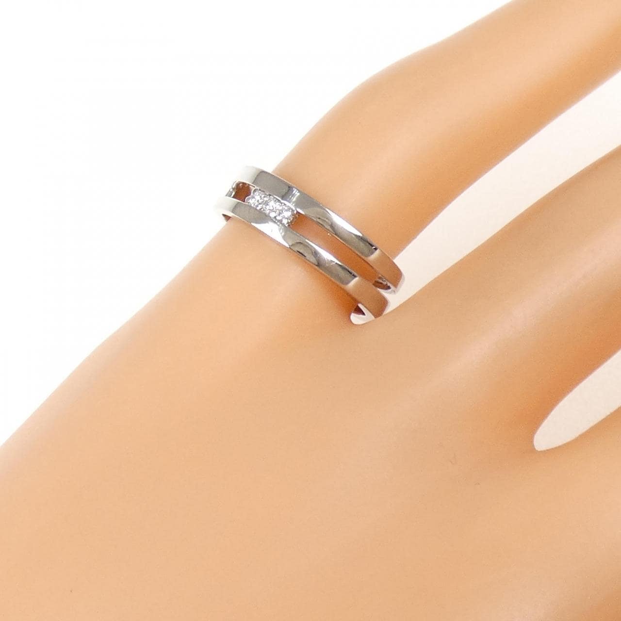 PT900 ダイヤモンド ピンキー リング 0.03CT