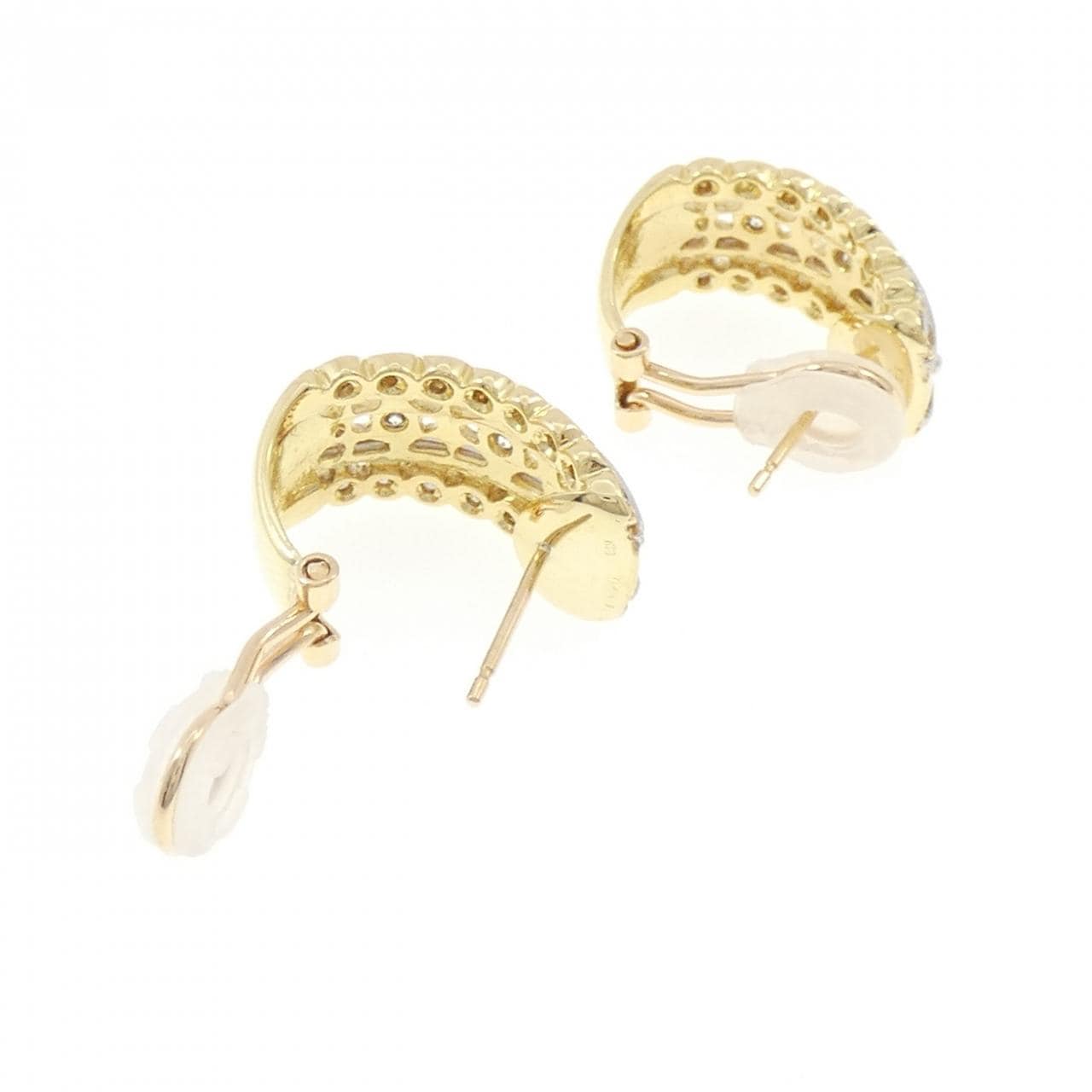 K18YG/PT900 ダイヤモンド ピアス 0.80CT