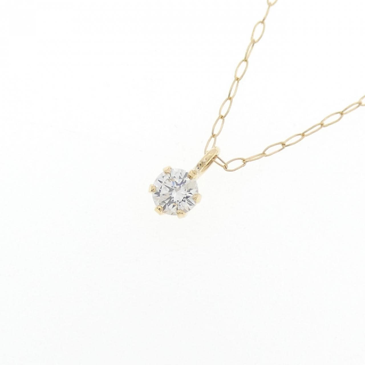 K18YG ソリティア ダイヤモンド ネックレス 0.08CT