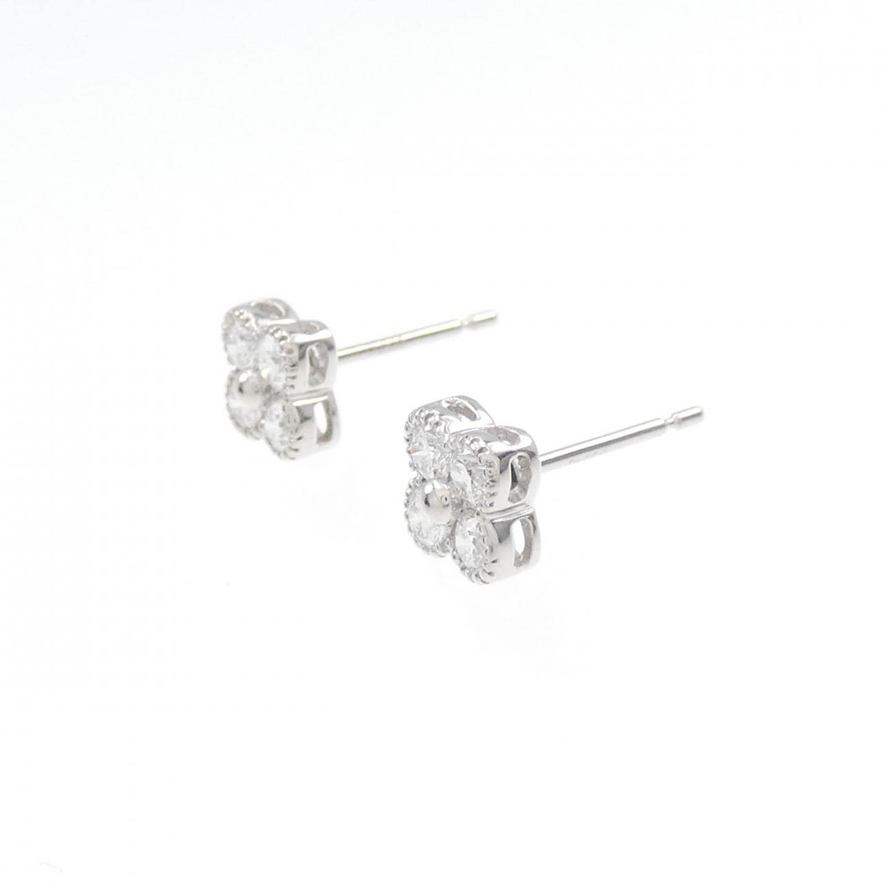 【新品】PT フラワー ダイヤモンド ピアス 0.502CT