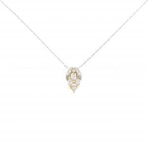 K18YG/PT900/PT850 ダイヤモンド ネックレス 0.38CT