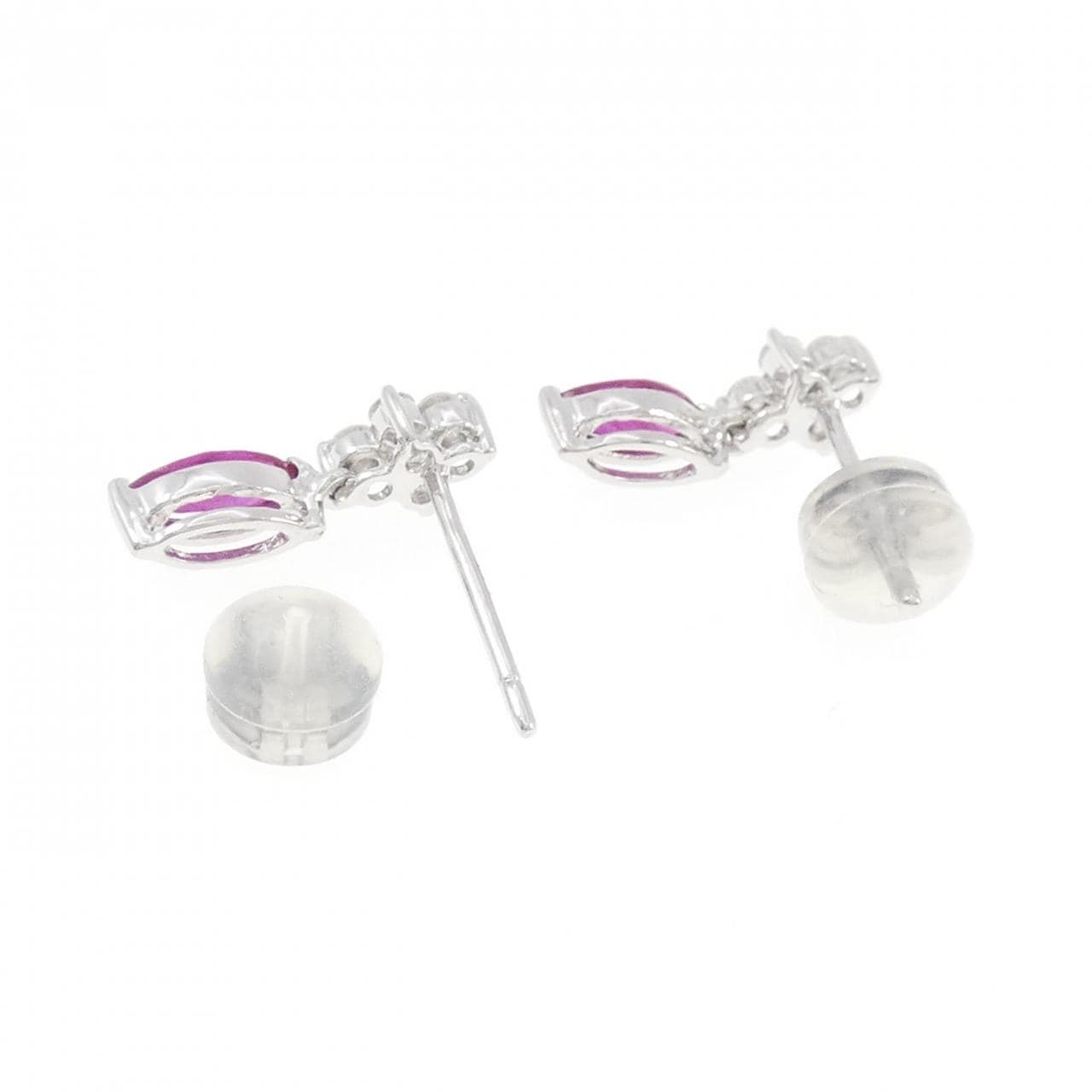 K18WG ルビー ピアス