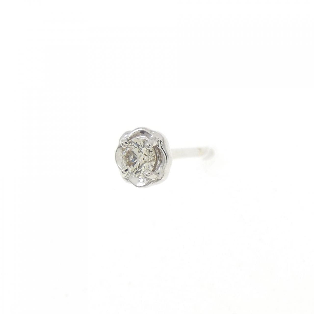 K18WG ダイヤモンド ピアス 0.05CT 片耳