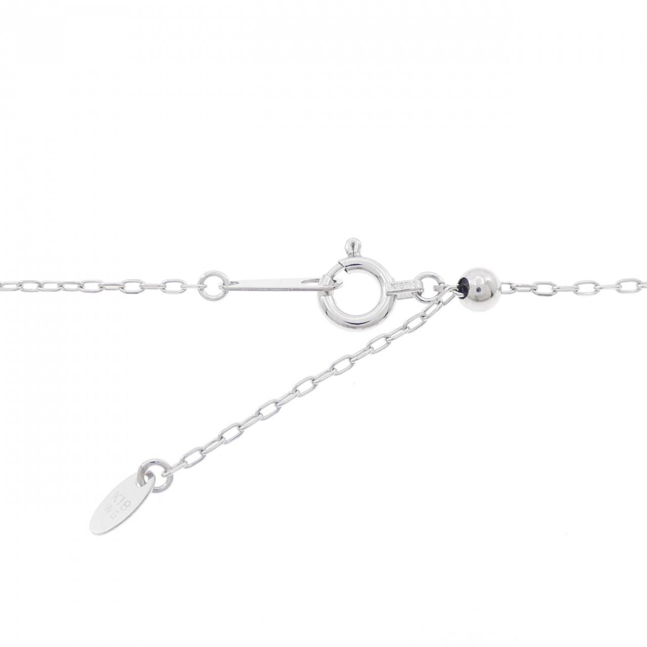 K18WG ナンバー9 ダイヤモンド ネックレス 0.09CT