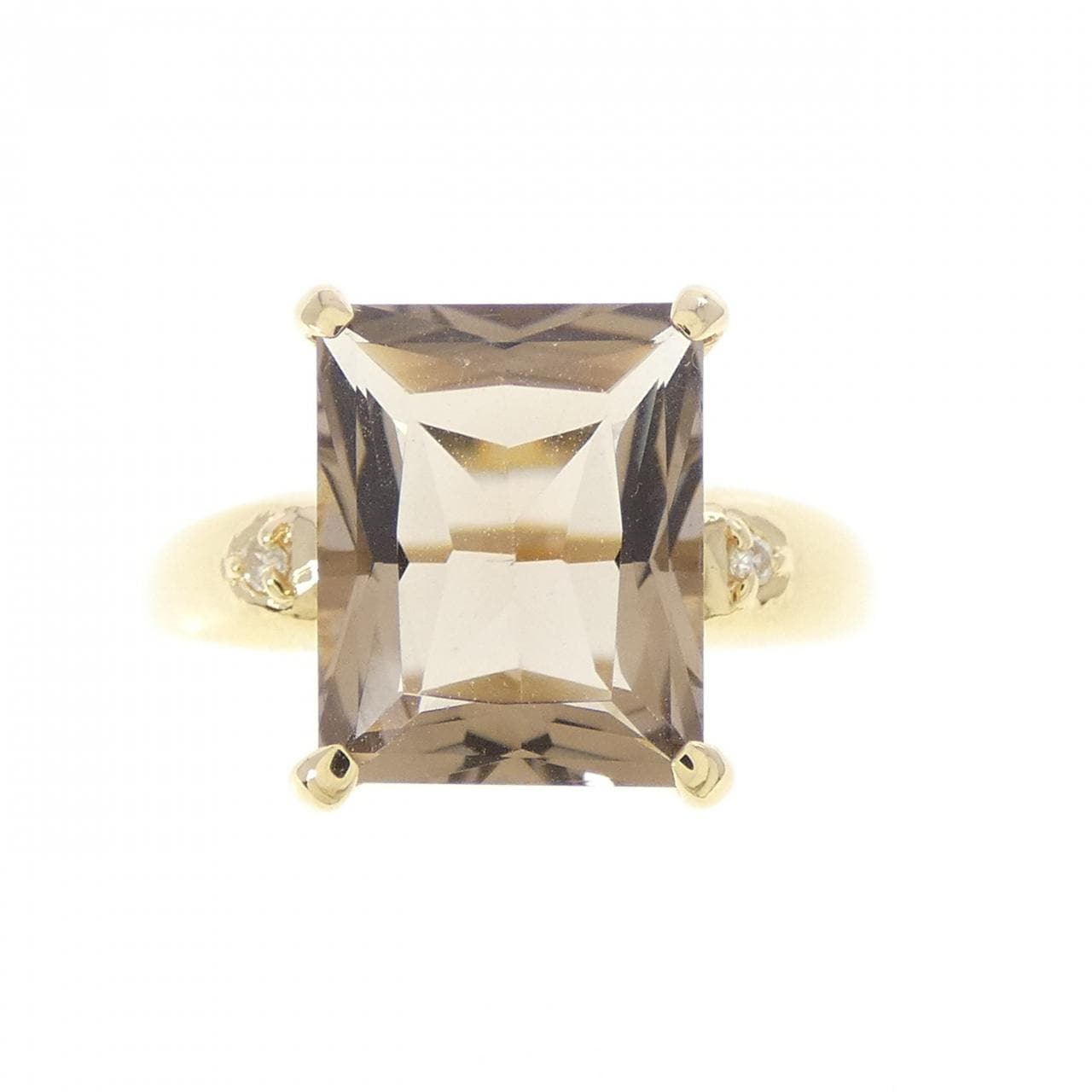 K18YG スモーキークオーツ リング 3.00CT