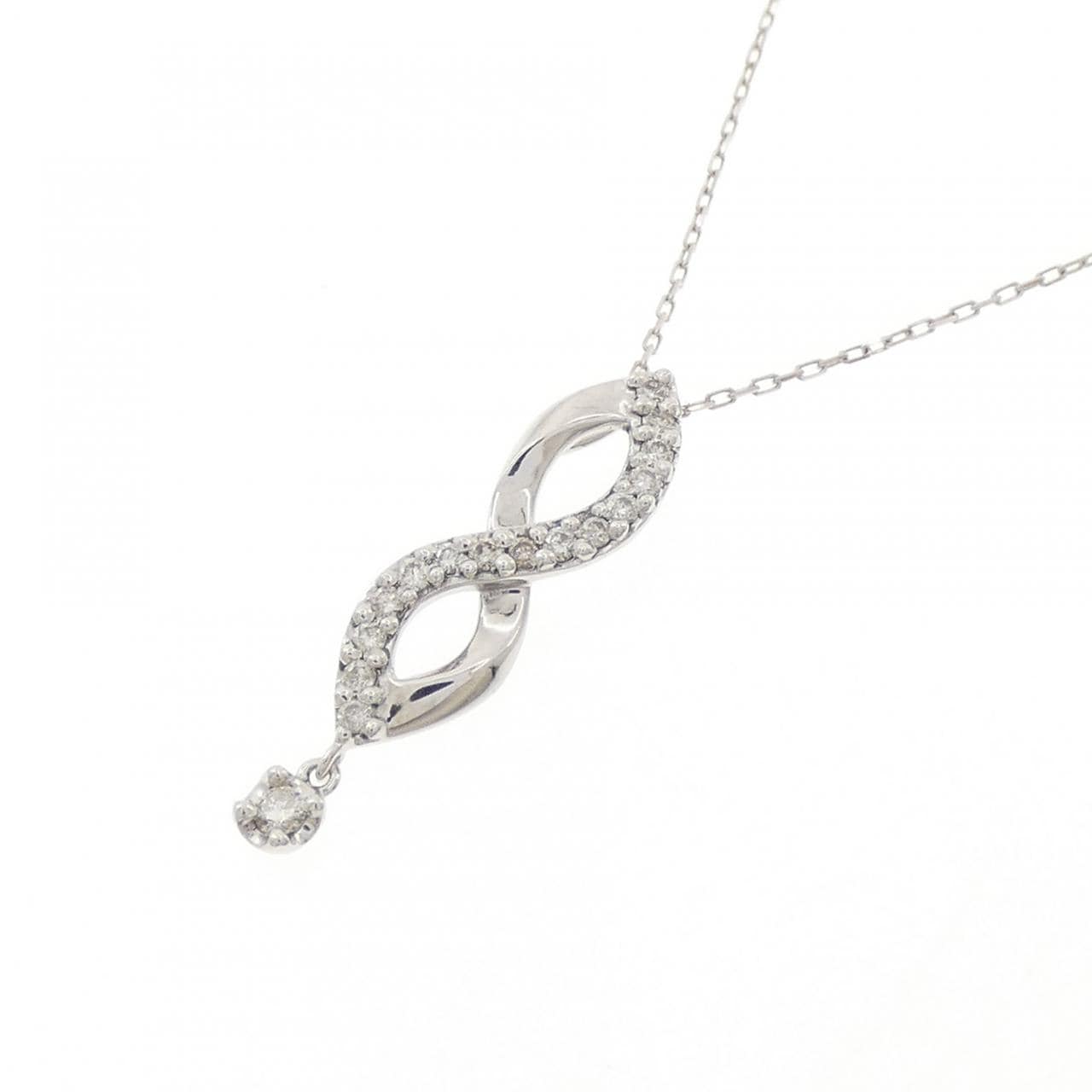 K10WG ダイヤモンド ネックレス 0.09CT