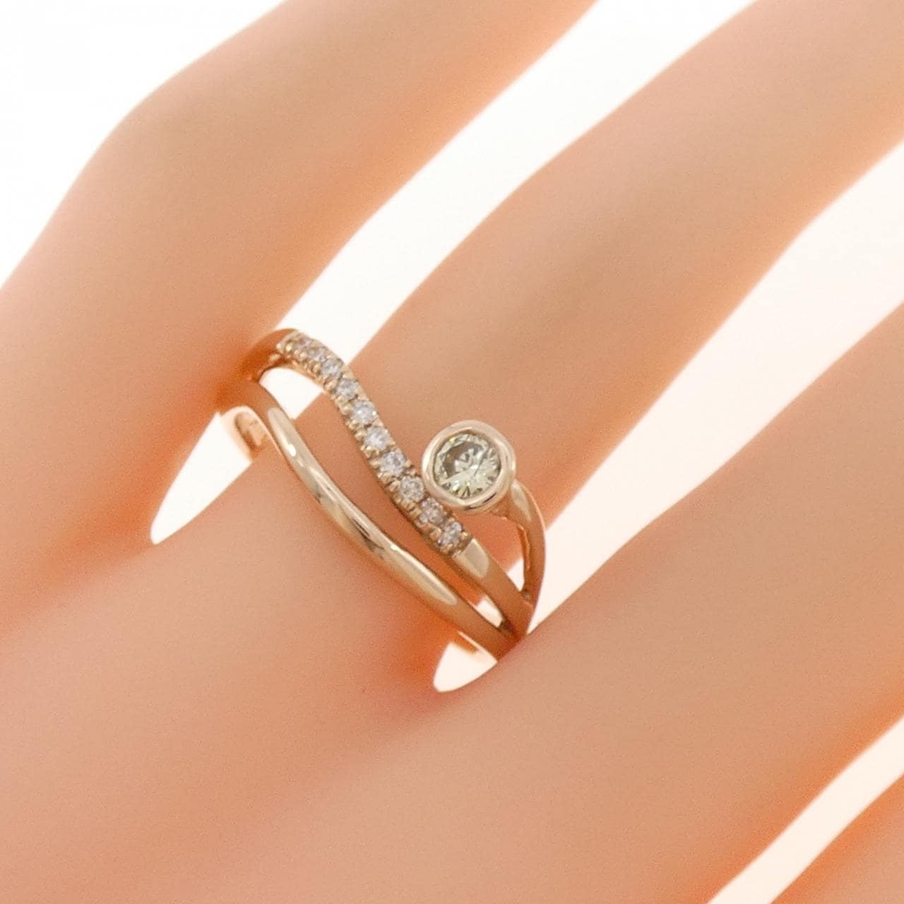 K18PG ダイヤモンド リング 0.14CT