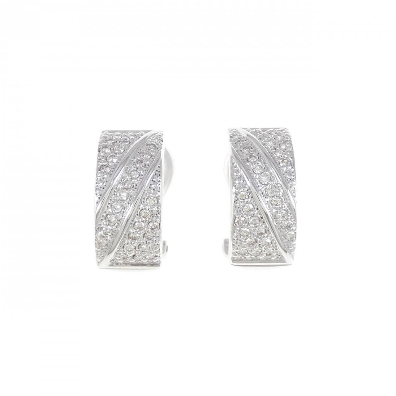 K18WG鑽石耳環/耳夹0.60CT