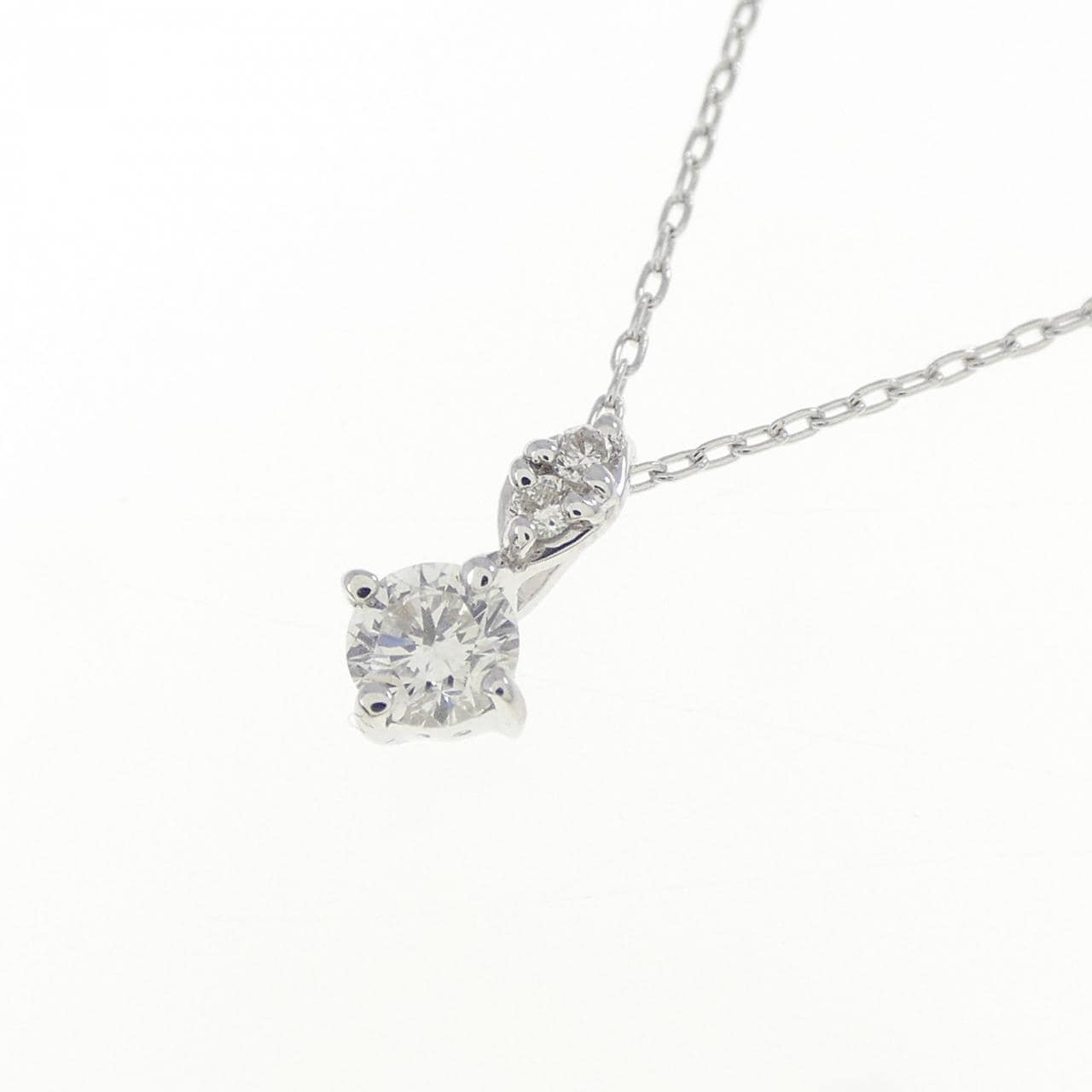 K18WG ダイヤモンド ネックレス 0.10CT