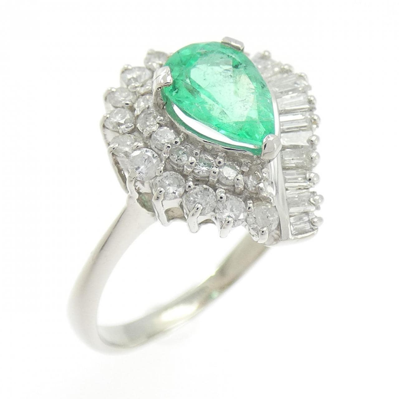 PT900 エメラルド リング 1.00CT