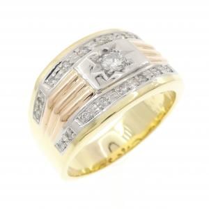 K18YG/PT900/K18PG ダイヤモンド リング 0.15CT