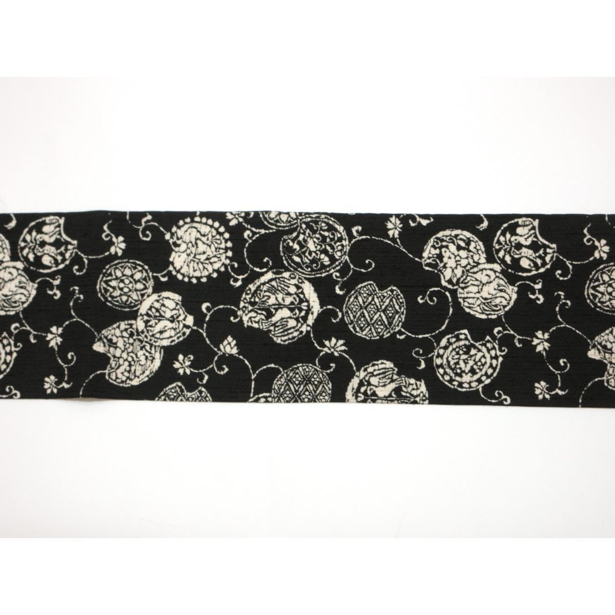 名古屋帯　染紬　柿渋染　全通柄