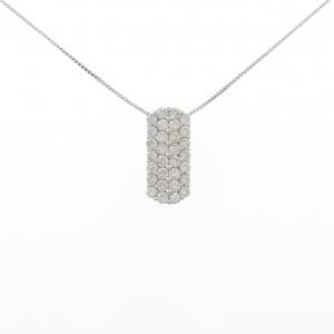 K18WG パヴェ ダイヤモンド ネックレス 2.00CT