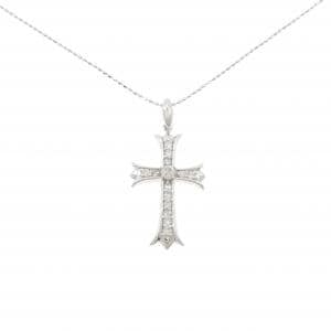 K18WG クロス ダイヤモンド ネックレス 0.30CT