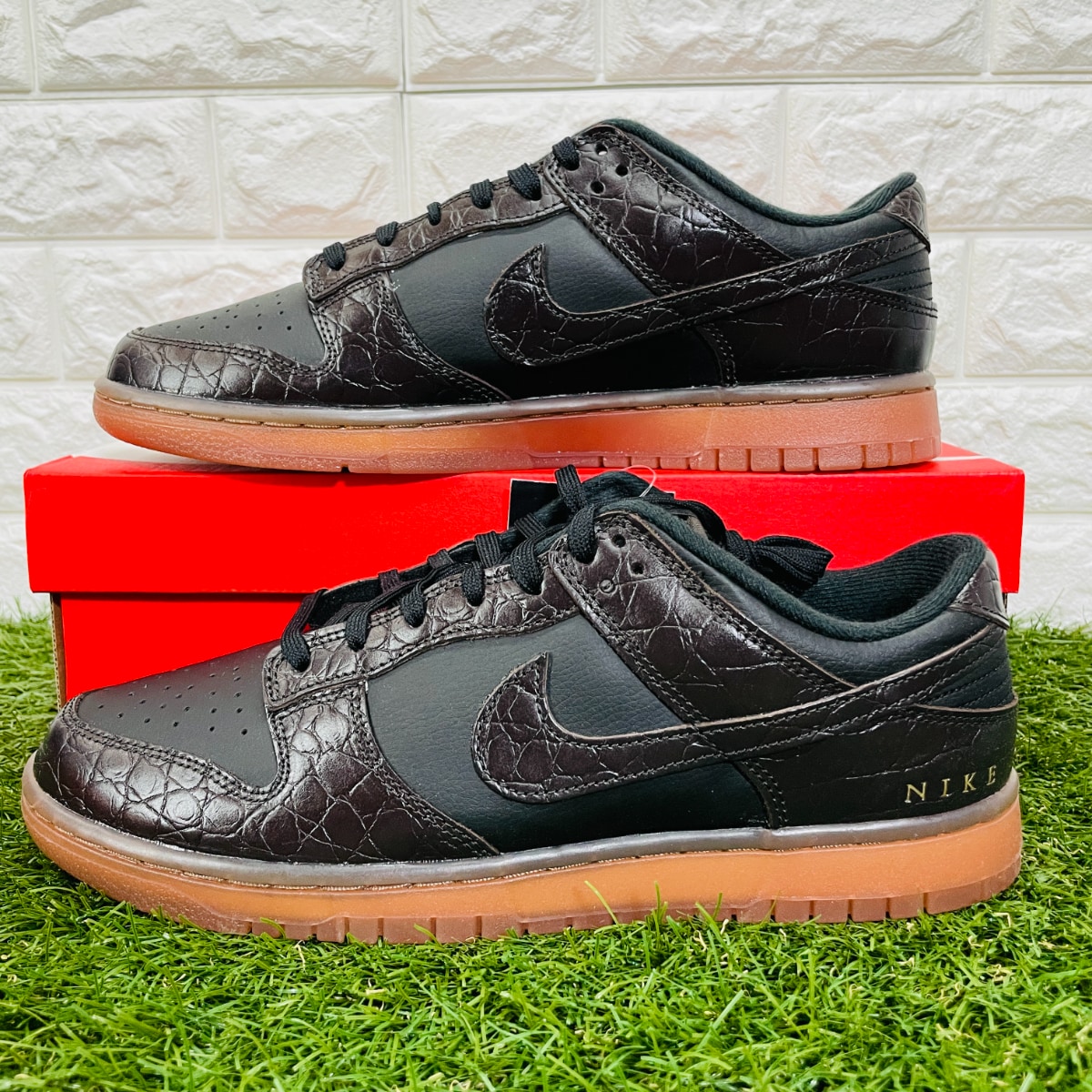 29 0cm ナイキ ダンク ロー Se ブラウンクロコ Nike Dunk Low Se 黒金 ブラックゴールド スニーカーのフリマ商品 Kante Komehyo