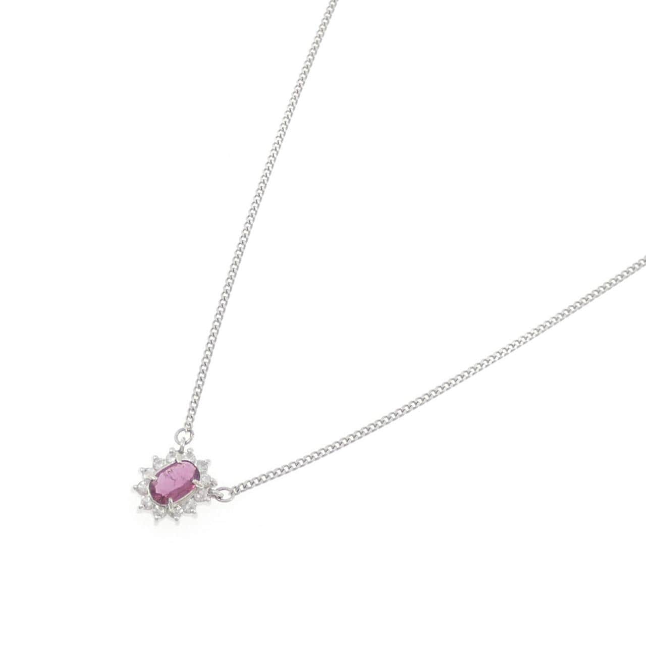 PT850 ルビー ネックレス 0.47CT