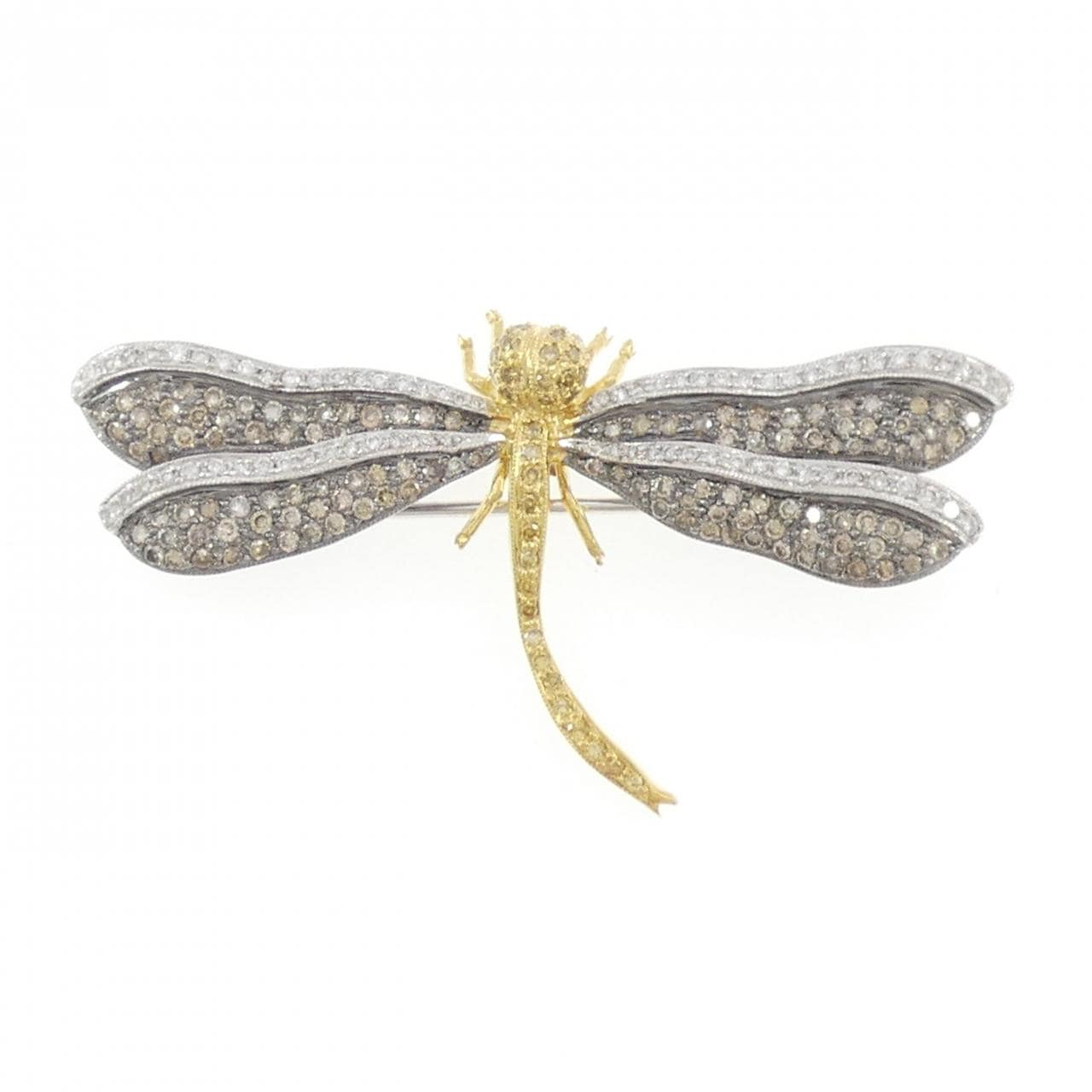 750YG/750WG/750BG トンボ ダイヤモンド ブローチ 1.54CT