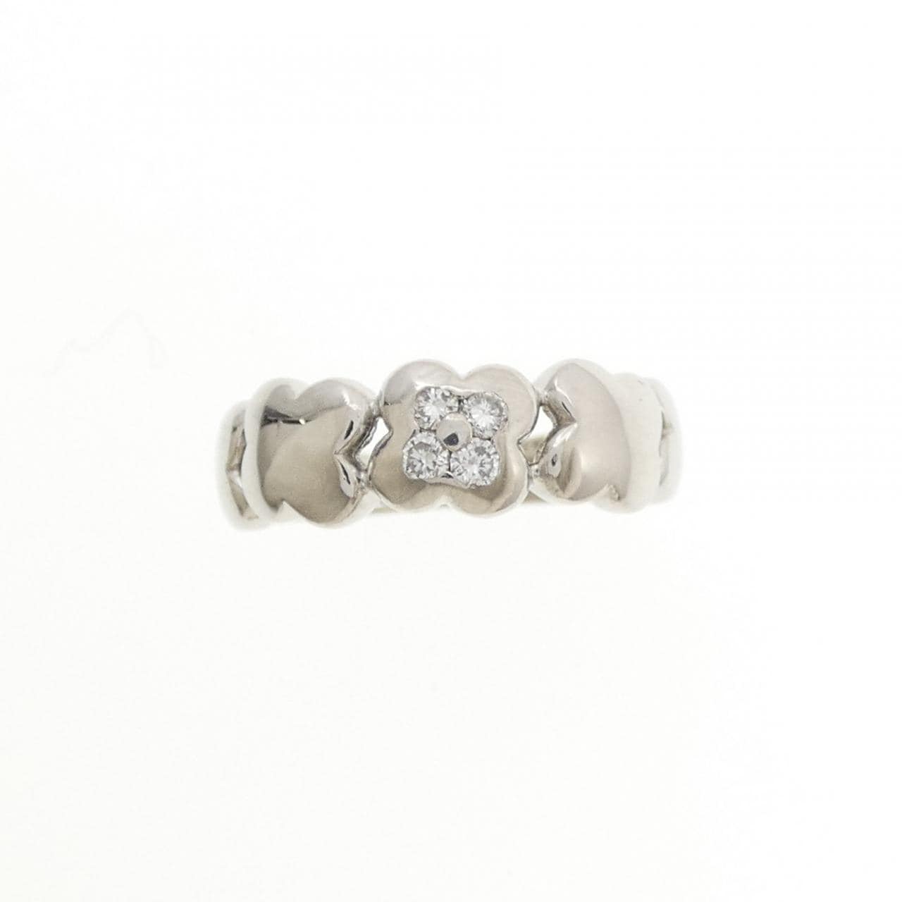 PT900 フラワー ダイヤモンド ピンキー リング 0.07CT