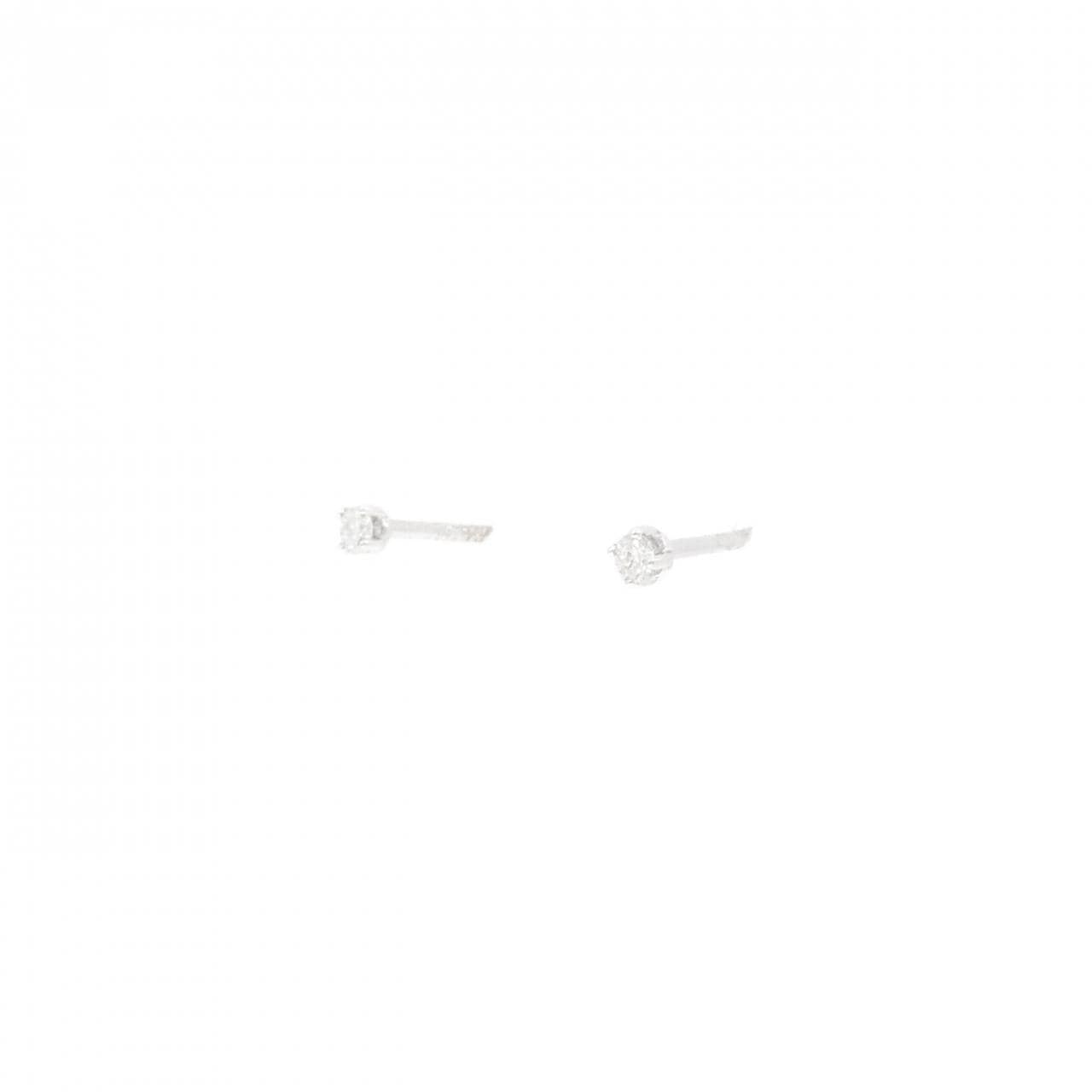 K14WG ダイヤモンド ピアス 0.064CT