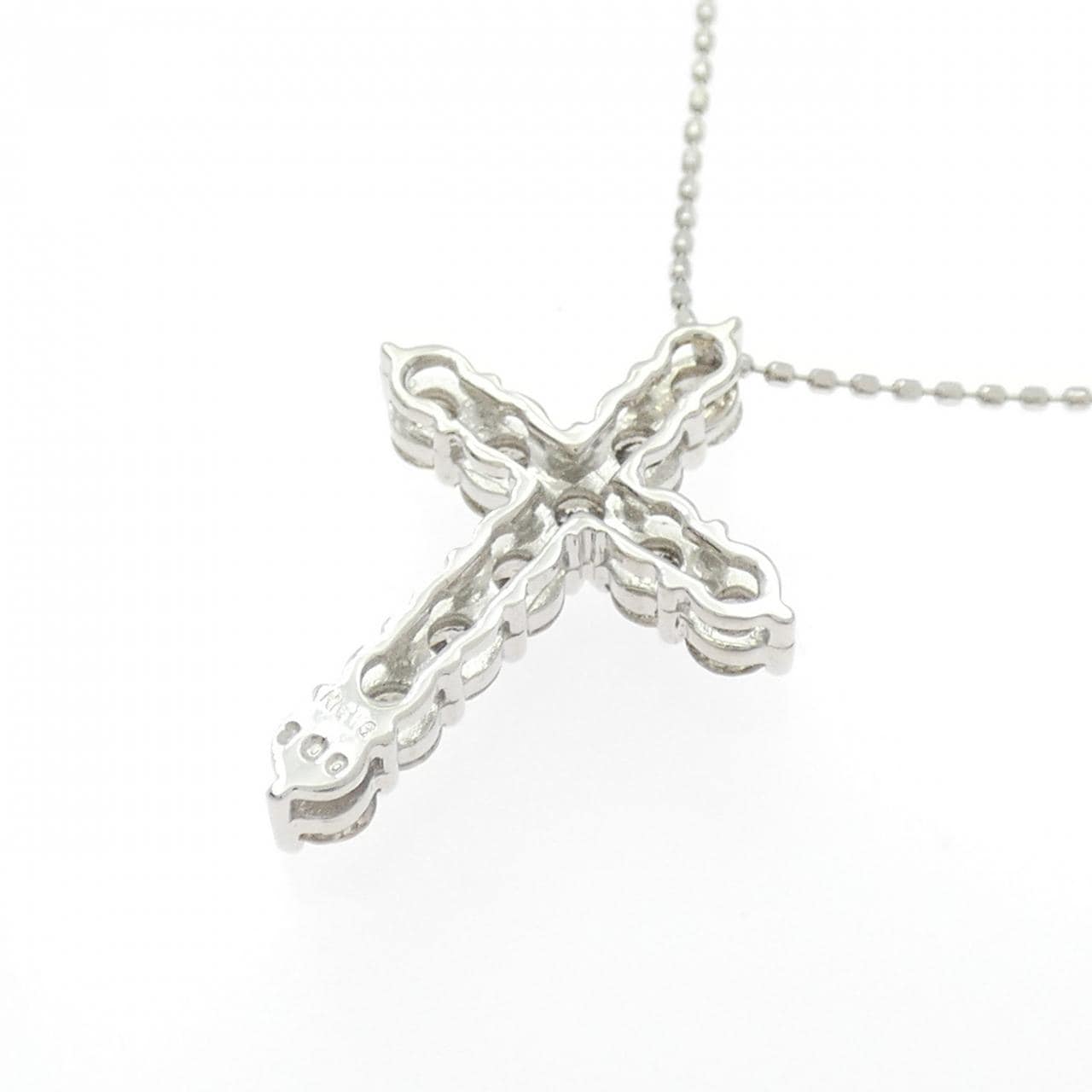 K18WG クロス ダイヤモンド ネックレス 1.00CT