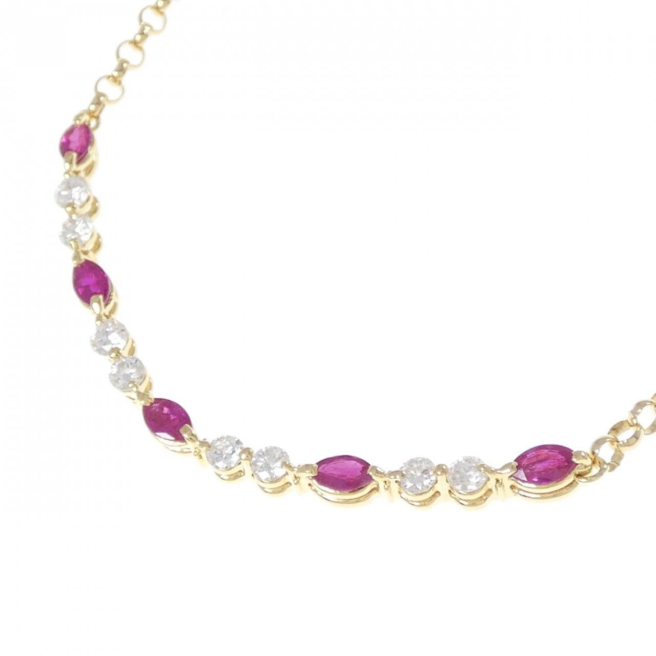 K18YG ルビー ネックレス 1.35CT