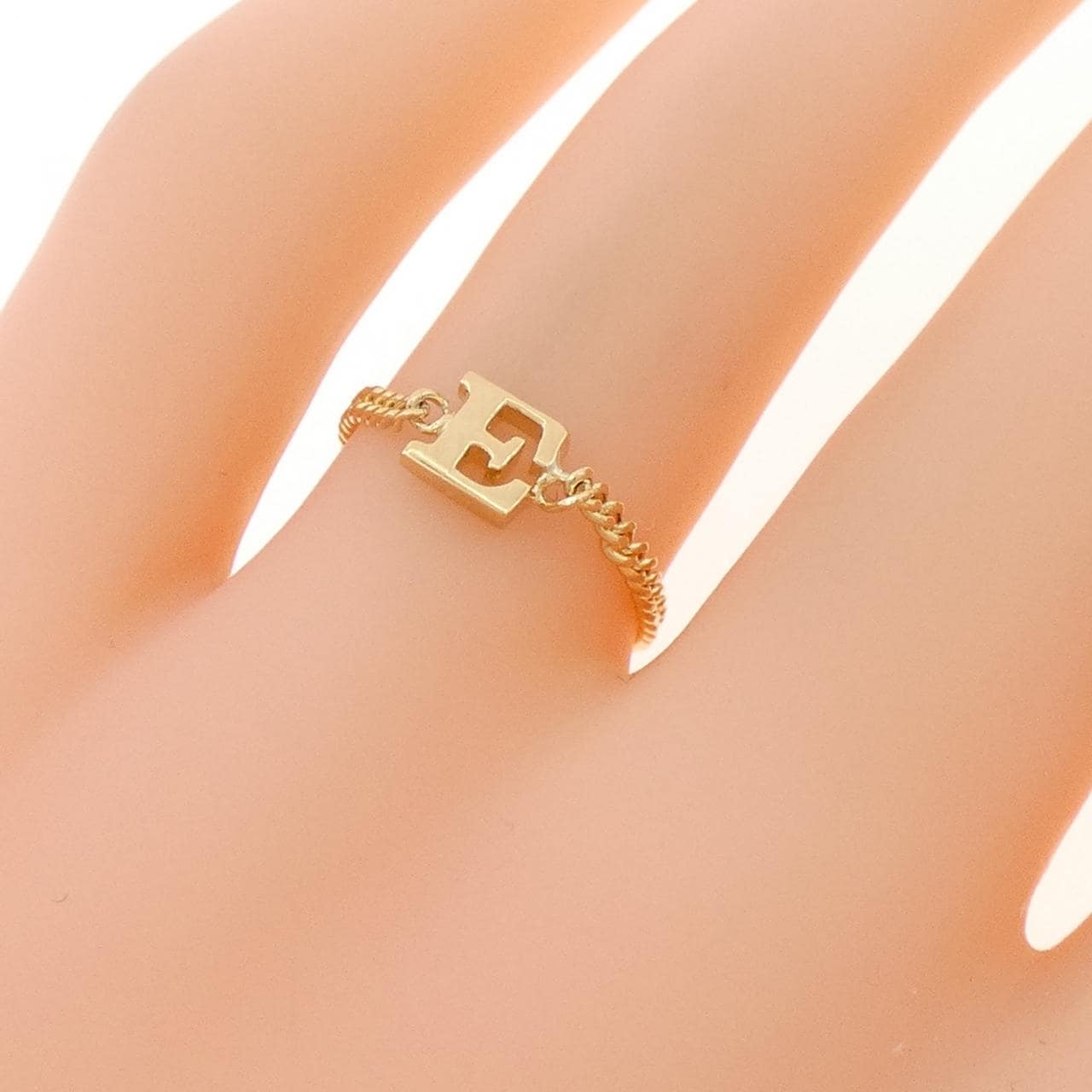 K18YG イニシャルE リング