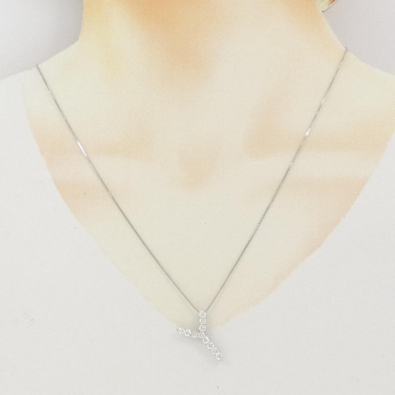 PT900/PT850 イニシャルY ダイヤモンド ネックレス 0.78CT