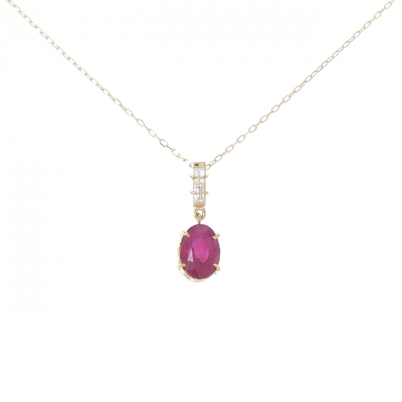 K18YG ルビー ネックレス 2.50CT