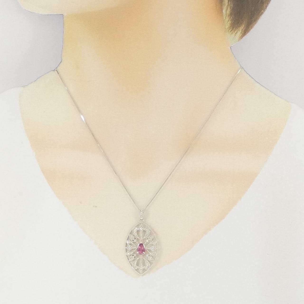 K18WG トルマリン ネックレス 1.14CT
