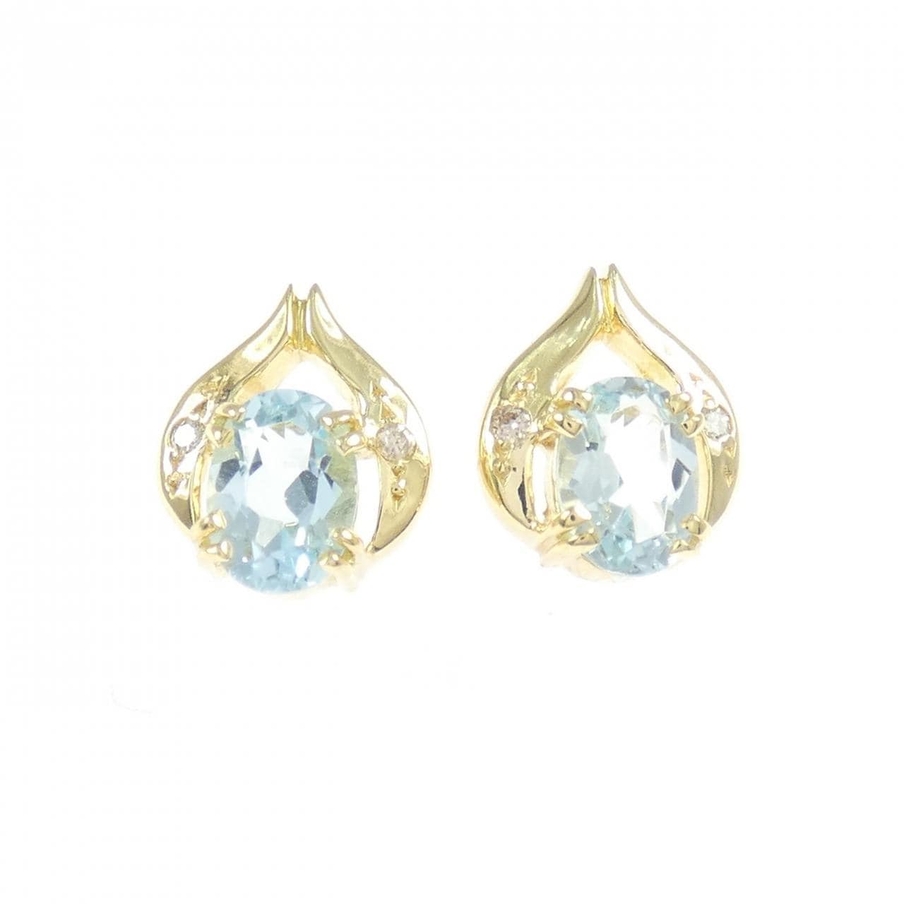 K18YG ブルートパーズ ピアス