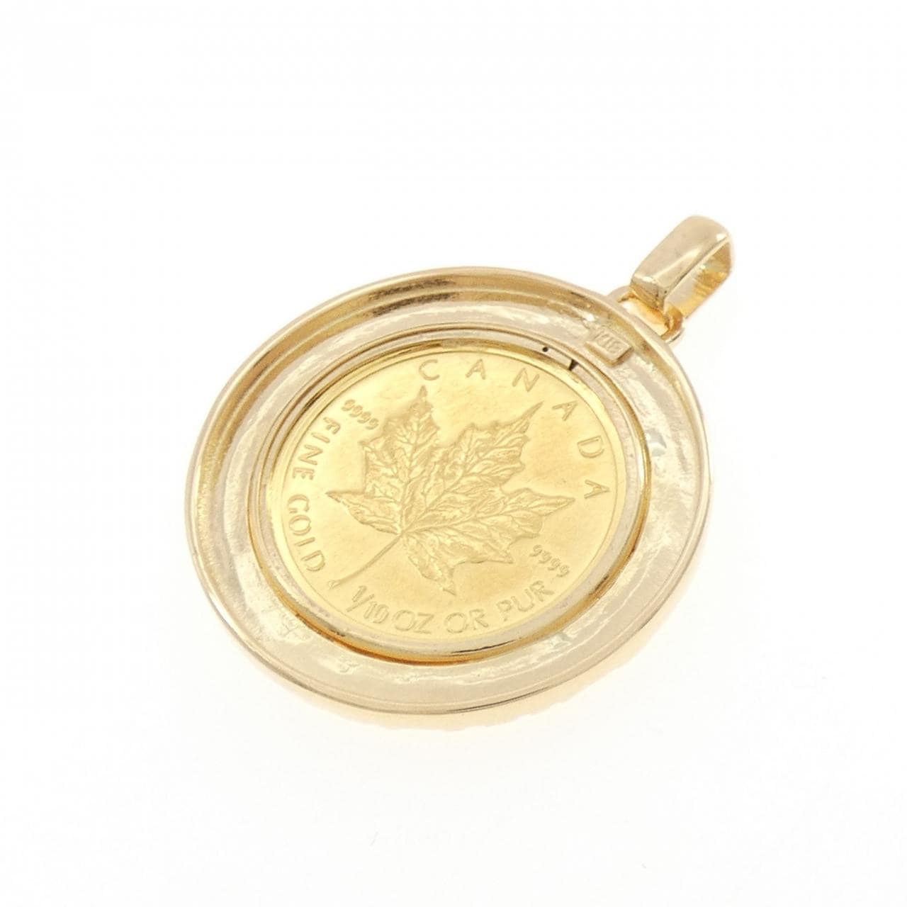 K18YG(枠) コイン ペンダント