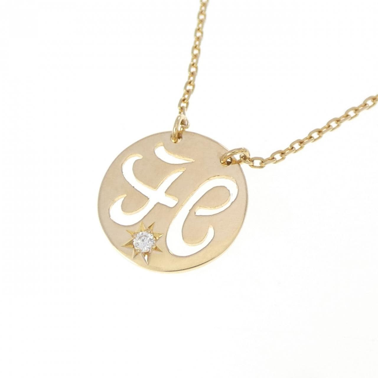 スタージュエリー イニシャル ネックレス 0.01CT
