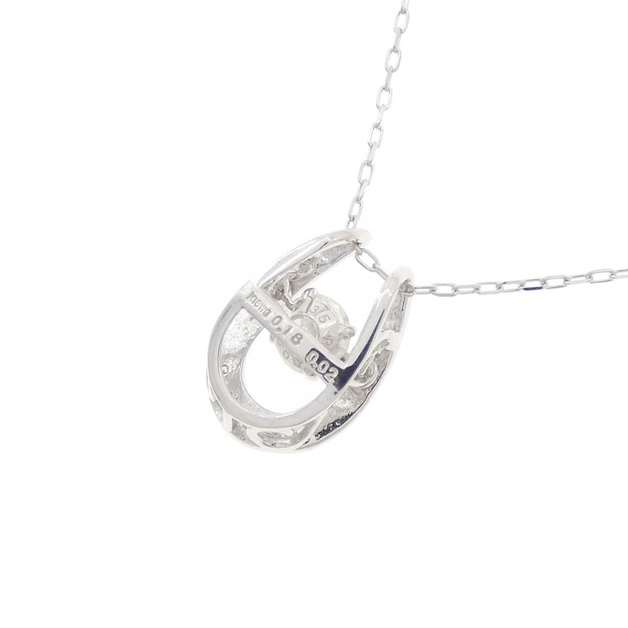 K18WG ダイヤモンド ネックレス 0.18CT