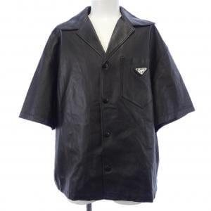 プラダ PRADA トライアングルロゴ ナッパレザー シャツ UPC176 1WDV S／Sシャツ