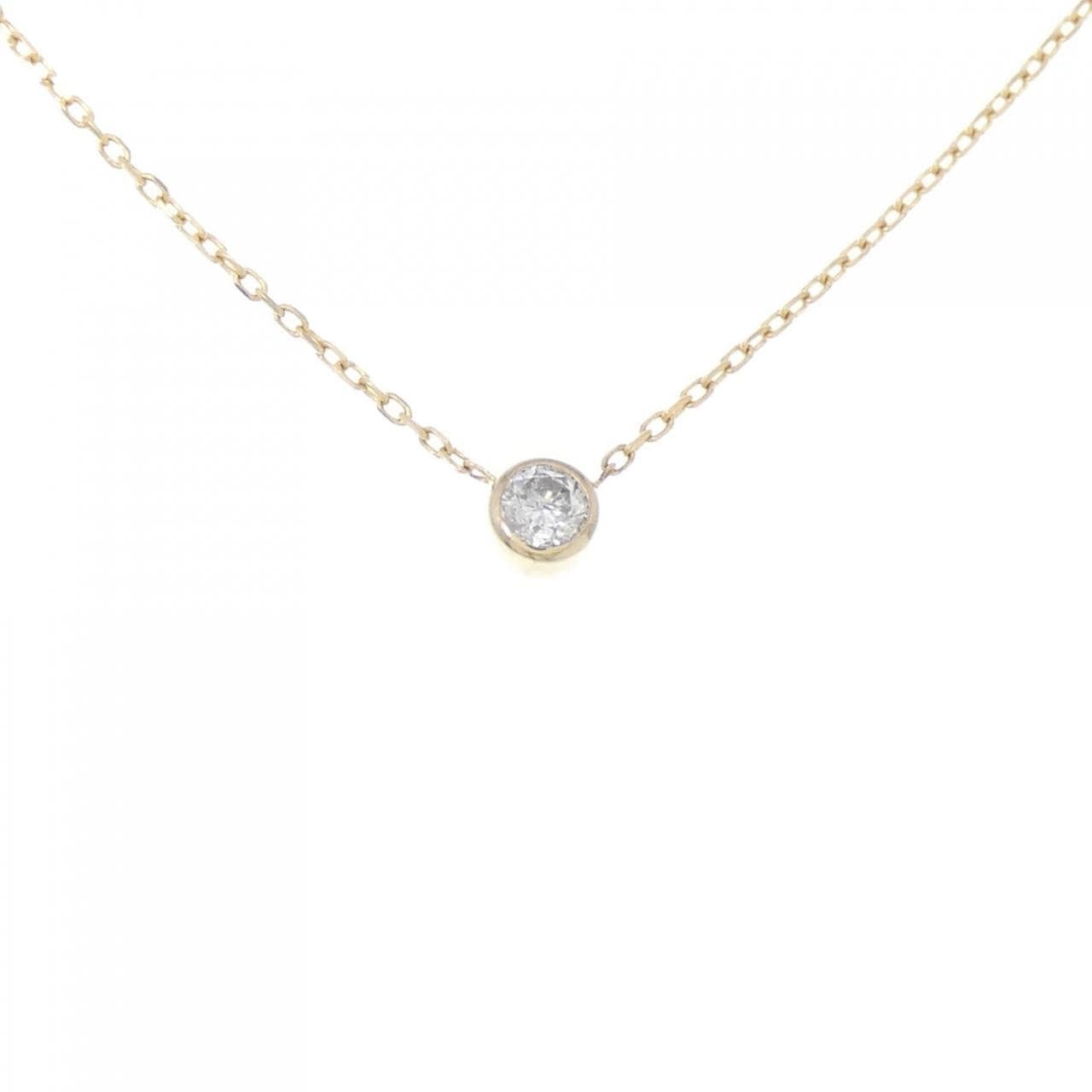 K18YG solitaire Diamond necklace 0.07CT