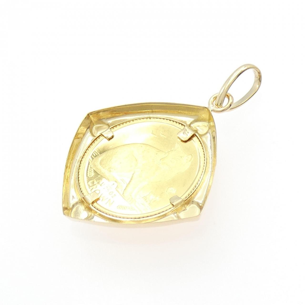 K18YG(枠) コイン ペンダント