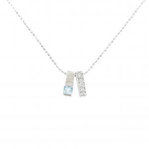 K18WG 2WAY ブルートパーズ ネックレス