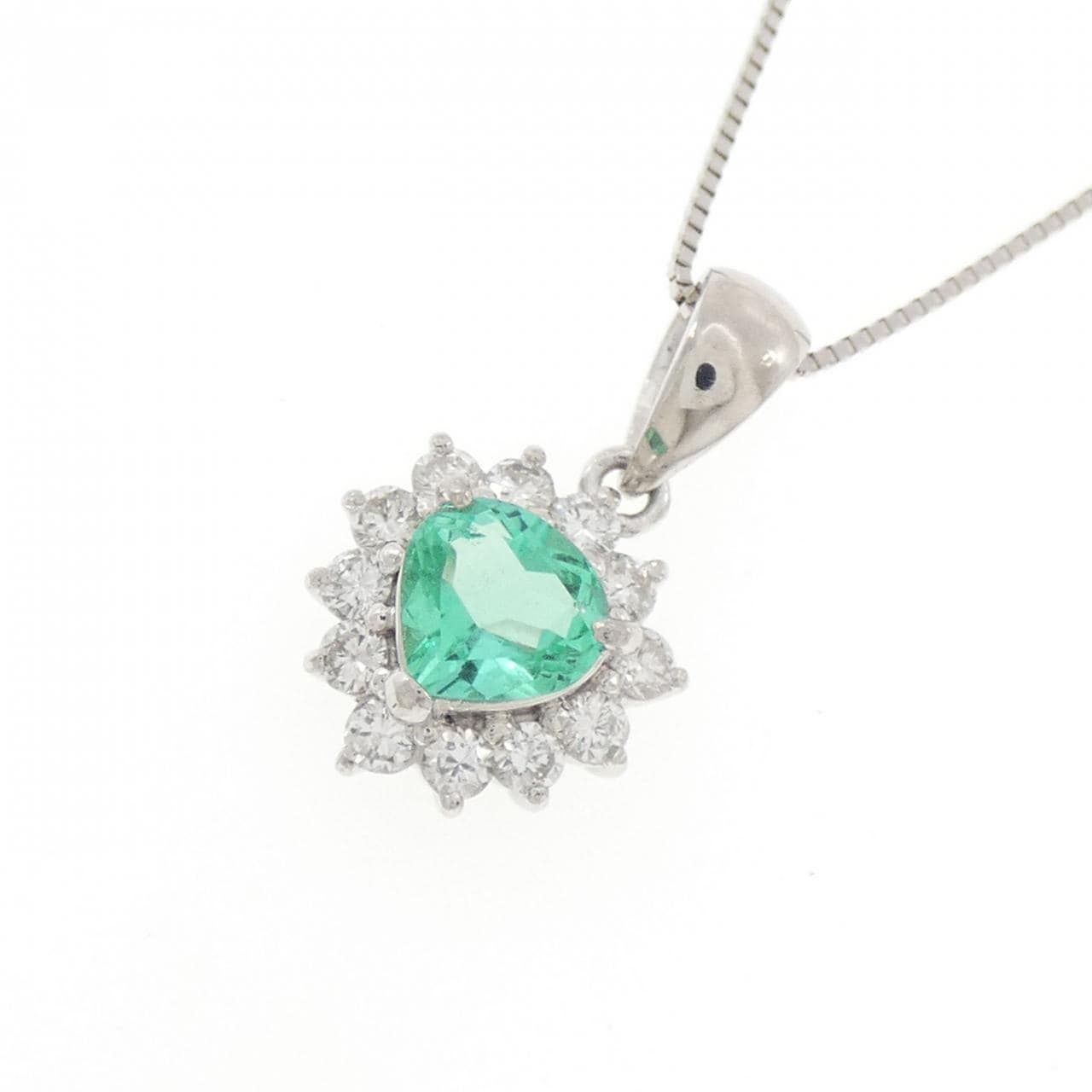 PT900/PT850 エメラルド ネックレス 0.67CT