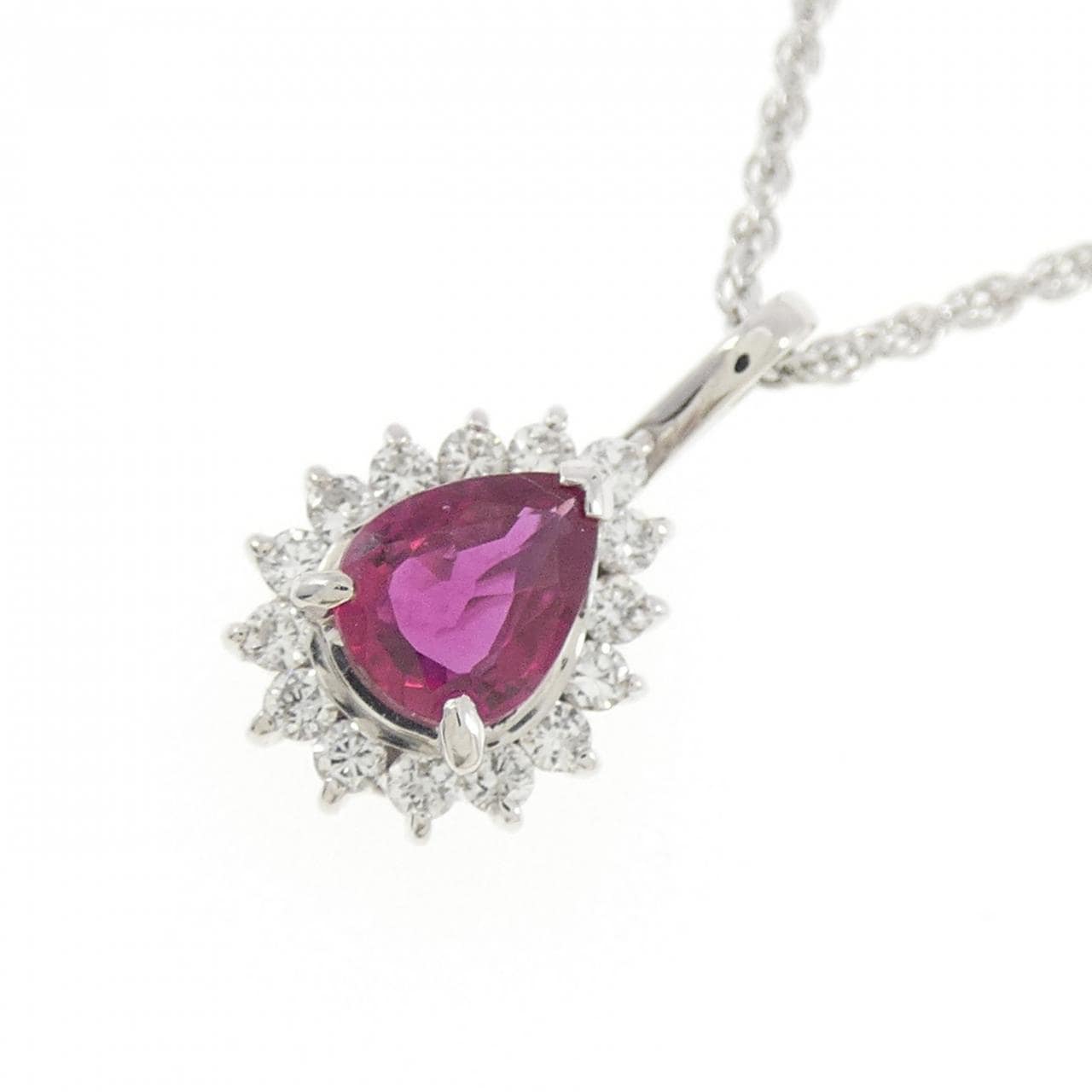 PT900/PT850 ルビー ネックレス 0.60CT
