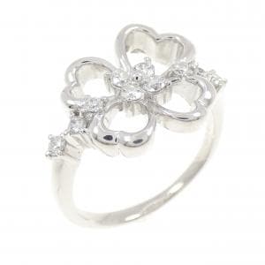 K18WG フラワー ダイヤモンド リング 0.30CT