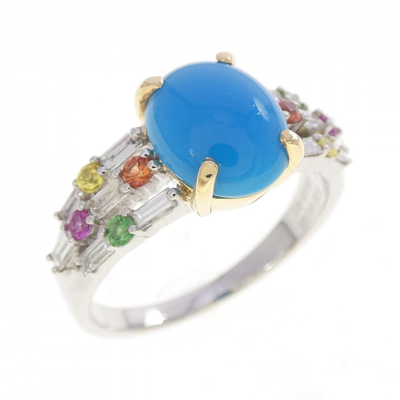 K18WG/K18YG ターコイズ リング 2.00CT