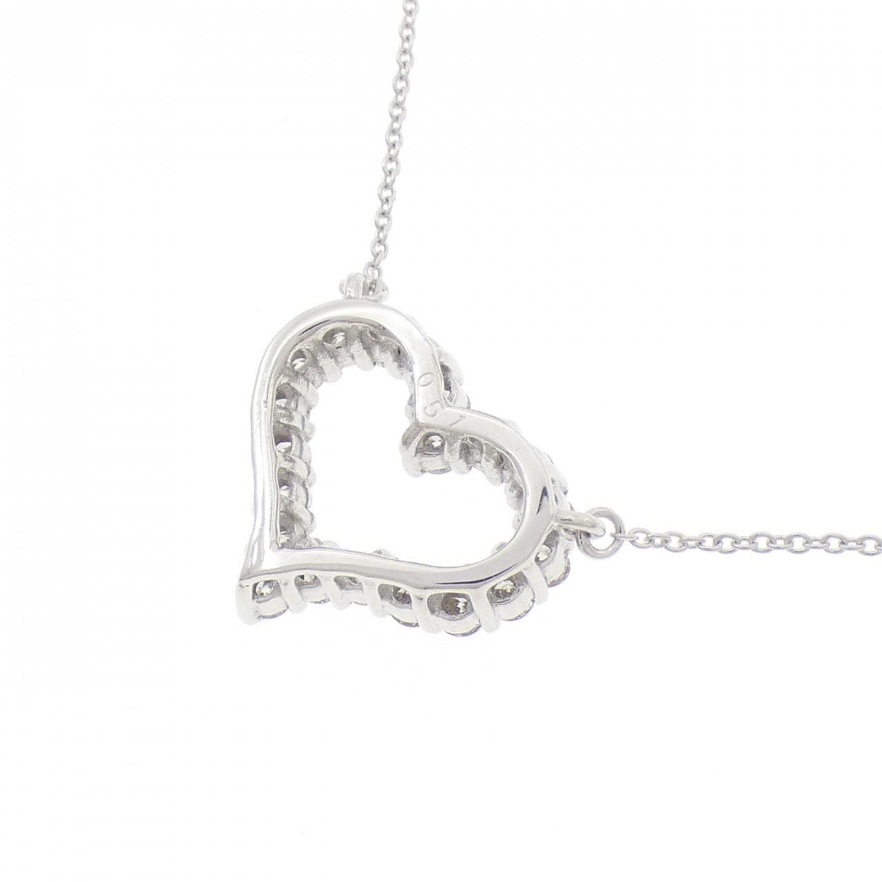 K18WG ハート ダイヤモンド ネックレス 0.51CT