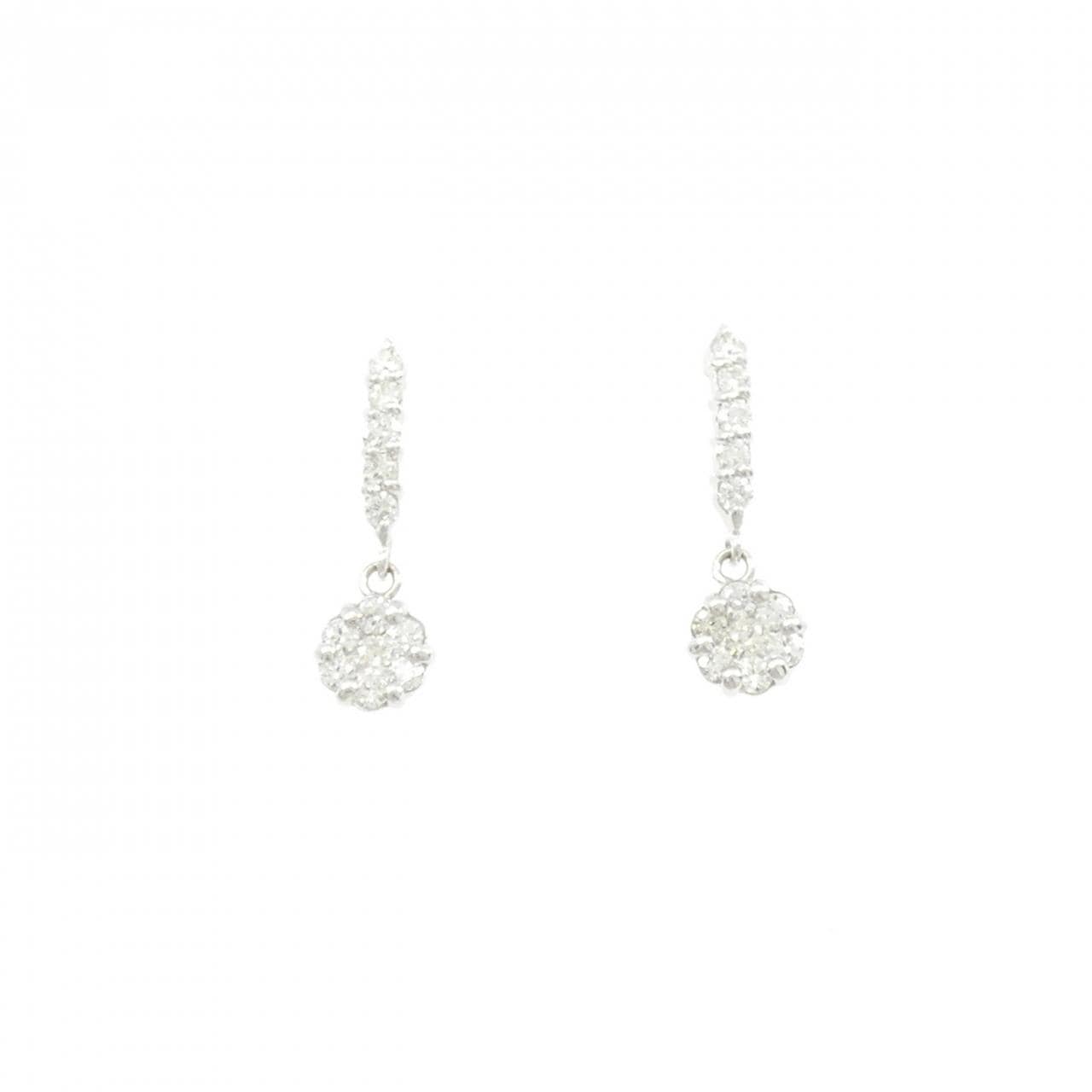 K18WG ダイヤモンド ピアス 0.46CT