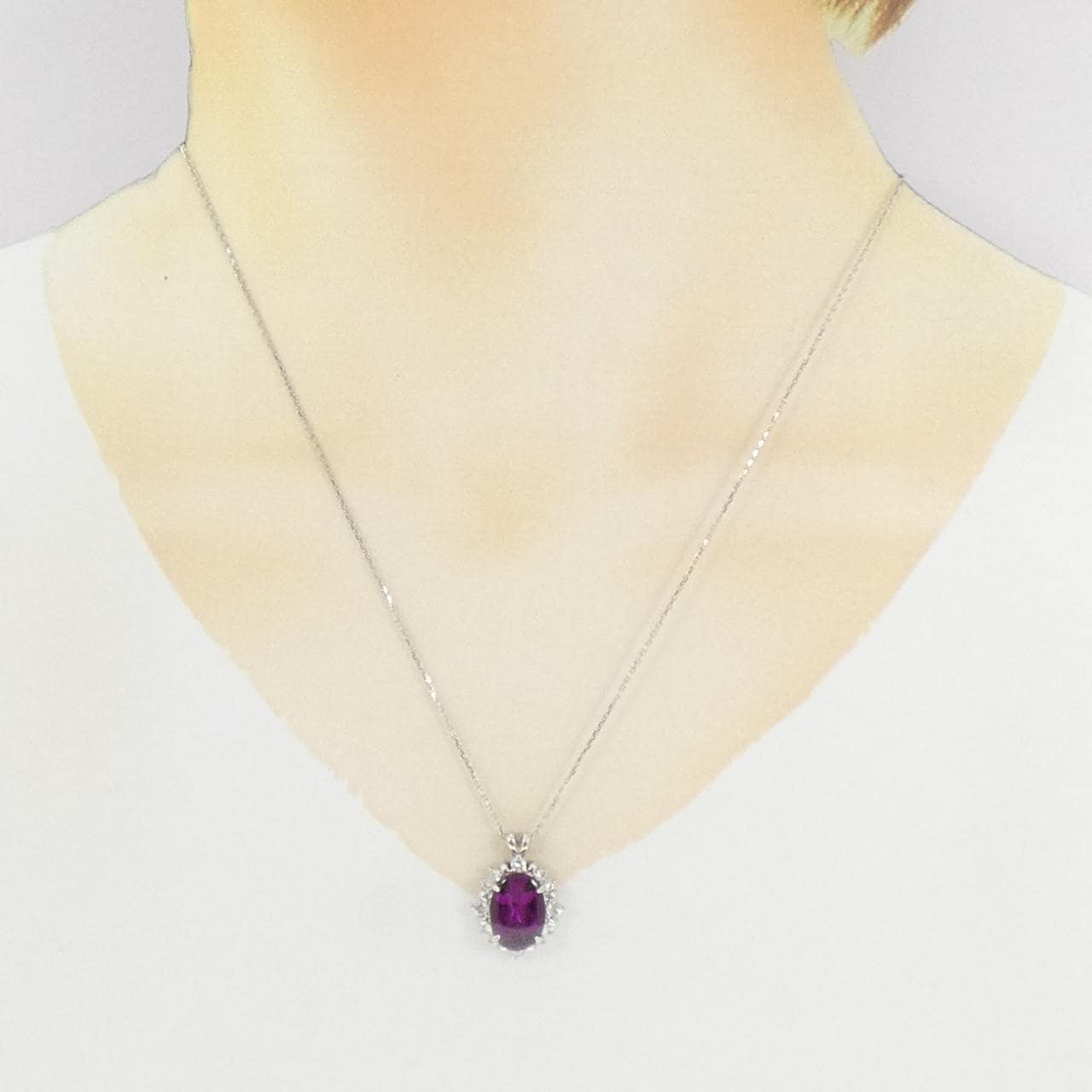 PT900/PT850 ガーネット ネックレス 5.34CT