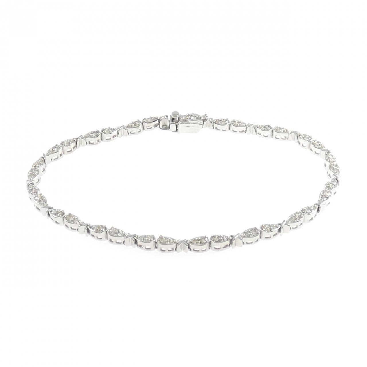 K18WG ダイヤモンド ブレスレット 1.13CT