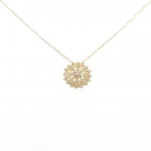 K18YG フラワー ダイヤモンド ネックレス 0.20CT